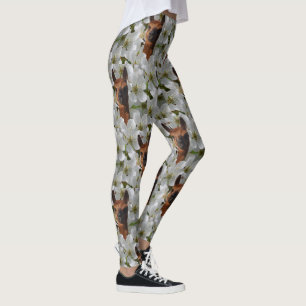 Brown Young Alpaca in White Blommars Leggings