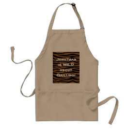 Brown Zebra ränder Apron Förkläde