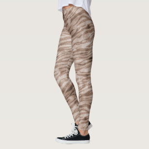 Brown Zebra tryck Leggings