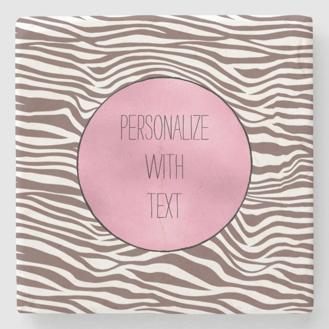 Brown Zebra tryck Stenunderlägg (Framsidan)