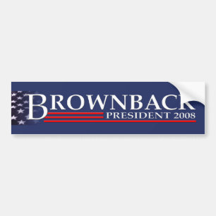 BROWNBACK FÖR den PRESIDENTbildekalet 2008 Bildekal