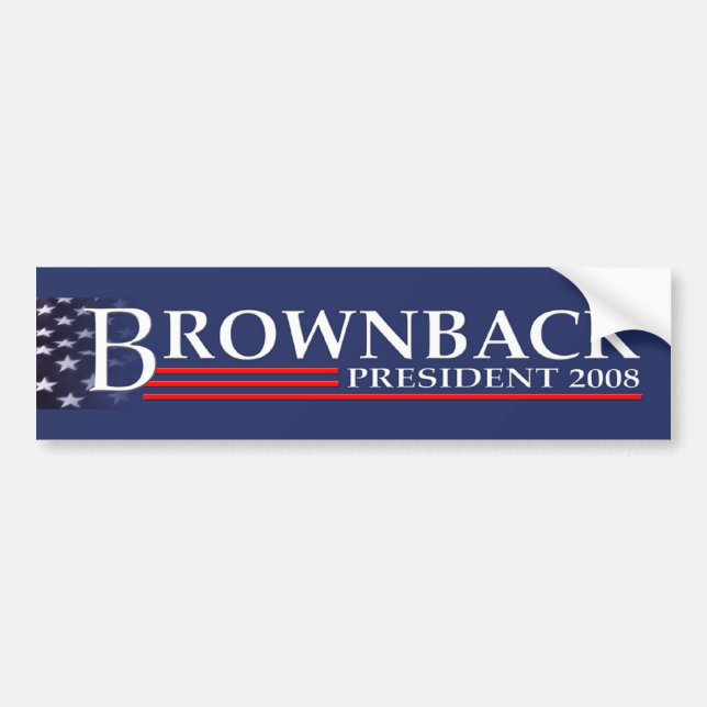 BROWNBACK FÖR den PRESIDENTbildekalet 2008 Bildekal (Framsidan)