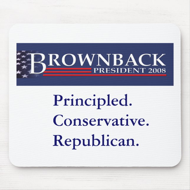 BROWNBACK FÖR PRESIDENTEN Mousepad Musmatta (Framsidan)