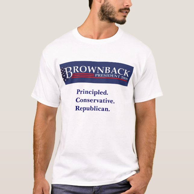 BROWNBACK FÖR PRESIDENTT-tröja T-shirt (Framsida)