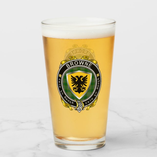 Browne Irish Shield Beer Glaskopp (Framsida fylld)