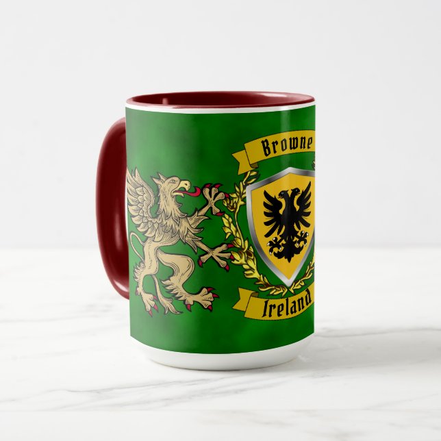 Browne Irish Shield & Griffins Personlig Mugg (Framsida vänster)