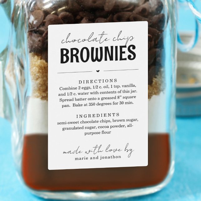 Brownie Mix i en Burk-gåva Mat Etikett (Skapare uppladdad)