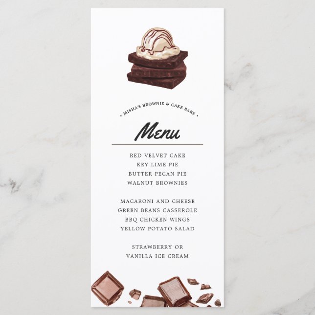 Brownie och Cake Bake | Tematisk meny (Framsida)