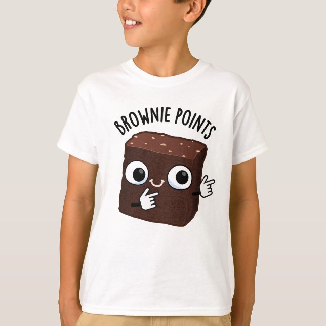 Brownie Points Funny Snack Pun  T Shirt (Framsida)