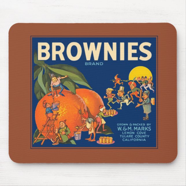 Brownies Brand Orange Låda Label Mousepad Musmatta (Framsidan)