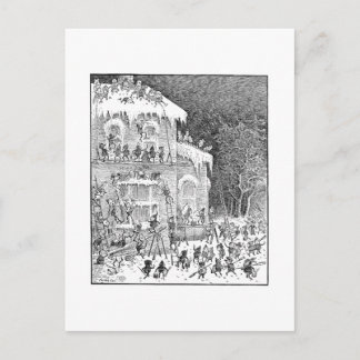 Brownies Decorating House for Winter Vykort