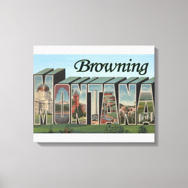 Browning, Montana - Stora Brev Scenes Canvastryck (Framsida)