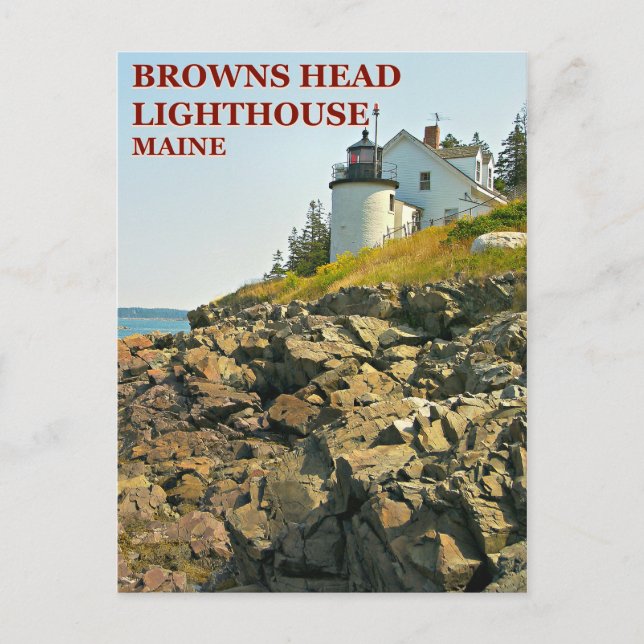 Browns Head Lighthouse, Maine vykort (Framsida)