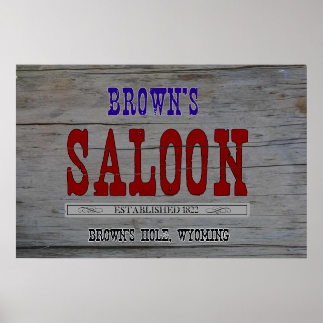 Brown's Saloon Poster (Framsidan)