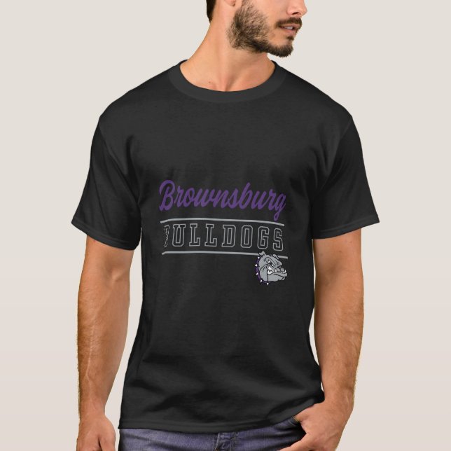 Brownsburg High School Bullhund C4 T Shirt (Framsida)