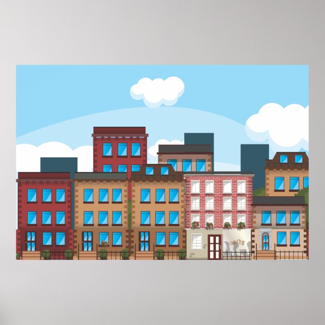 Brownstone Byggnad Poster (Framsidan)