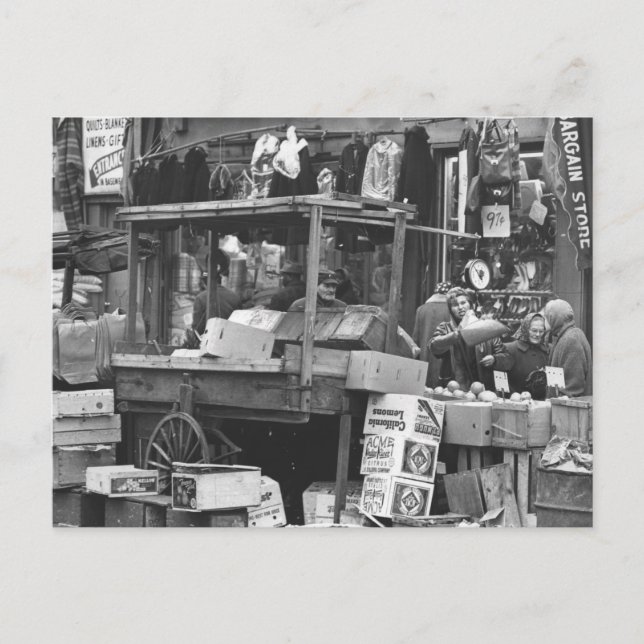 Brownsville market, Brooklyn: 1962 Vykort (Framsida)