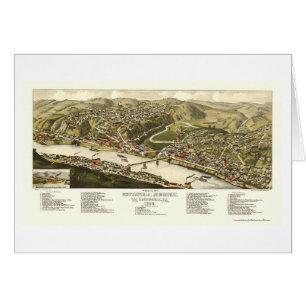 Brownsville panorama- karta för PA - 1883 Hälsningskort