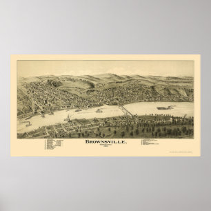 Brownsville panorama- karta för PA - 1902 Poster