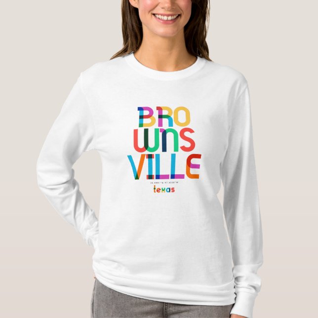 Brownsville Texas Mid Century, Pop Art T Shirt (Framsida)