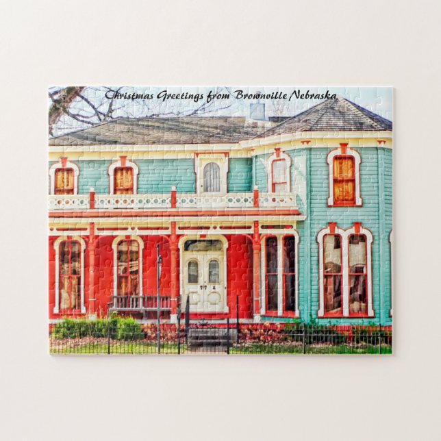 Brownville Nebraska.julhälsningar Pussel (Horisontell)