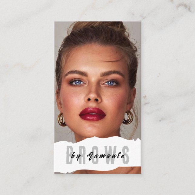 Brows AEftercare PMU Microblading Henna Salon Busi Visitkort (Framsida)