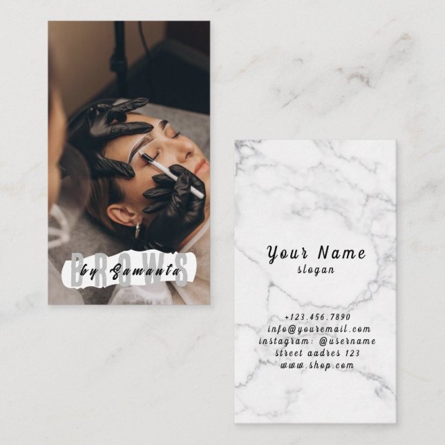 Brows AEftercare PMU Microblading Henna Salon Busi Visitkort (Fram/baksida)