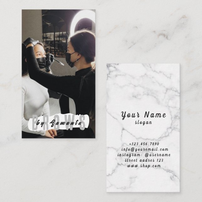 Brows AEftercare PMU Microblading Henna Salon Busi Visitkort (Fram/baksida)