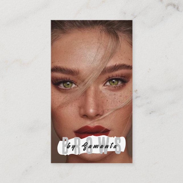 Brows AEftercare PMU Microblading Henna Salon Busi Visitkort (Framsida)