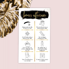 Brows Aftercare Guide Black & Guld Glitter Beauty Visitkort