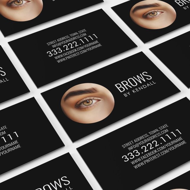 Brows Aftercare Permanent Eyebrow Minimalist Dot Visitkort (Perfect for Business)