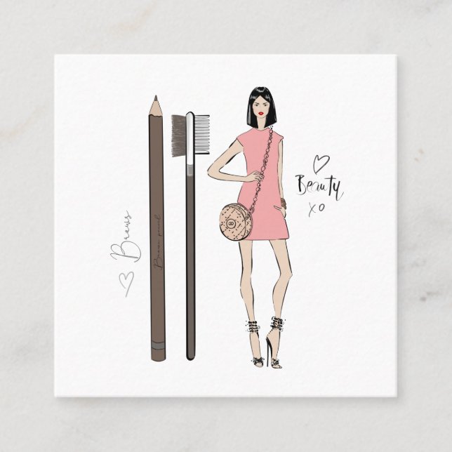 Brows Artist Fyrkantigt Visitkort (Framsida)