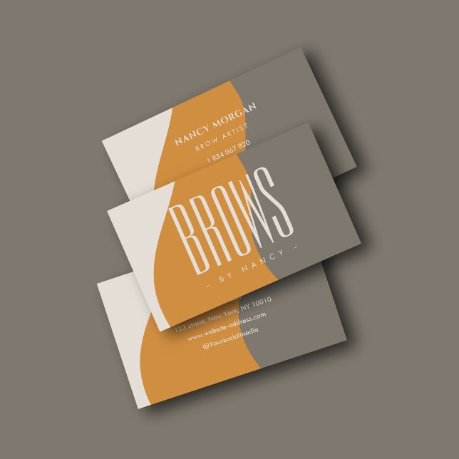 Brows Boho Retro Earth Tones Visitkort (Skapare uppladdad)