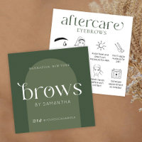 Brows Eftervård Modern Boho Sage Grönt Care Cards