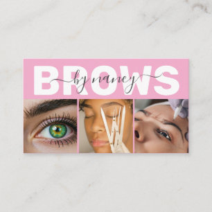 Brows Elegant Blush Rosa Foto QR-kod Logotyp Visitkort
