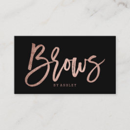 Brows elegant faux ro guld typografi black visitkort