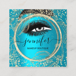 Brows för Boutique Makeup Lash Guld QR-kodsstrecke Fyrkantigt Visitkort