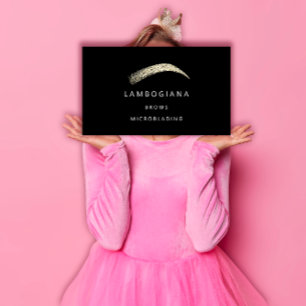 Brows Golden Logotyp Microblading Social Media Bla Visitkort