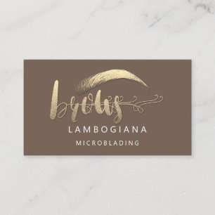 Brows Golden Logotyp Microblading Social Media Bro Visitkort