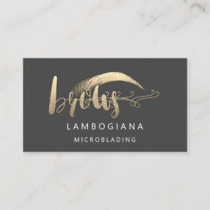 Brows Golden Logotyp Microblading Social Media Gr Visitkort