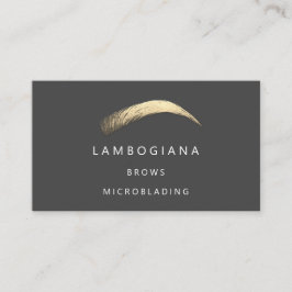 Brows Golden Logotyp Microblading Social Media Grå Visitkort