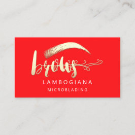 Brows Golden Logotyp Microblading Social Media Red Visitkort