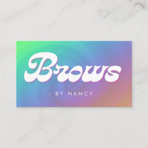 Brows Groovy Retro Rainbow Swirl Mönster Visitkort