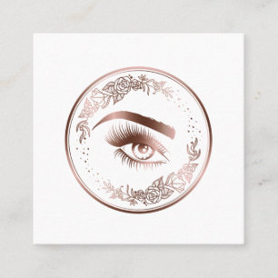 Brows i Luxury Blommigt Guld Lash Circle Ögon Fyrkantigt Visitkort