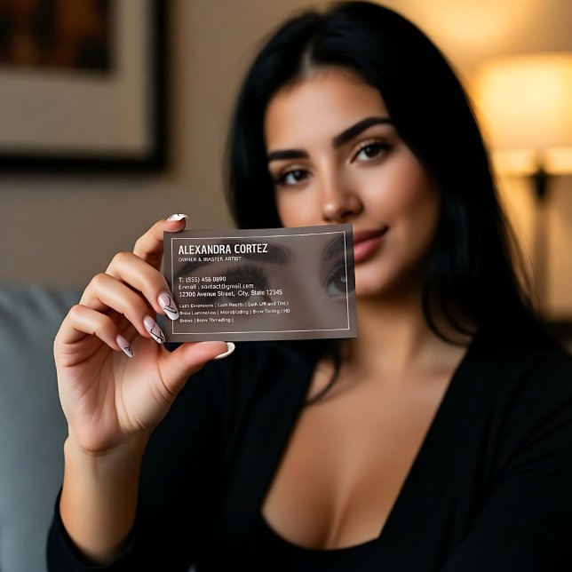 Brows & Lash Bilingual Spanska Visitkort (Brows & Lashes Bilingual Spanish Business Cards)