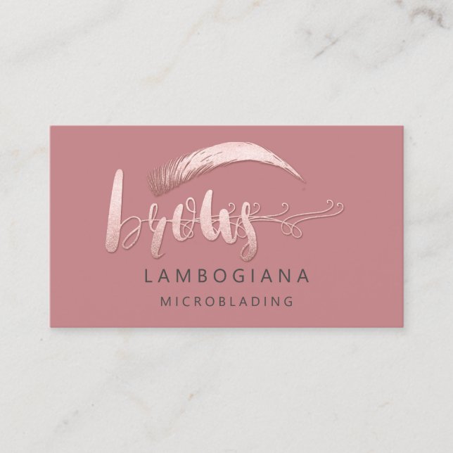 Brows Logotyp Microblade Social Media Ro  Busi Visitkort (Framsida)