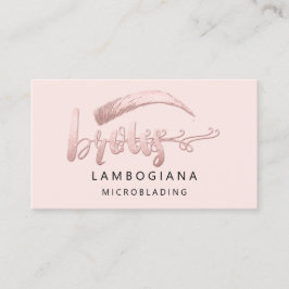 Brows Logotyp Microblade Social Media Rosa ros Visitkort