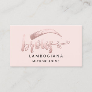 Brows Logotyp Microblade Social Media Rosa ros Visitkort