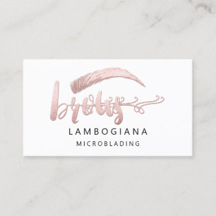 Brows Logotyp Microblade Social Media Vit ros Busi Visitkort