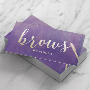 Brows Makeup Artist Guld Elegant Lila Visitkort